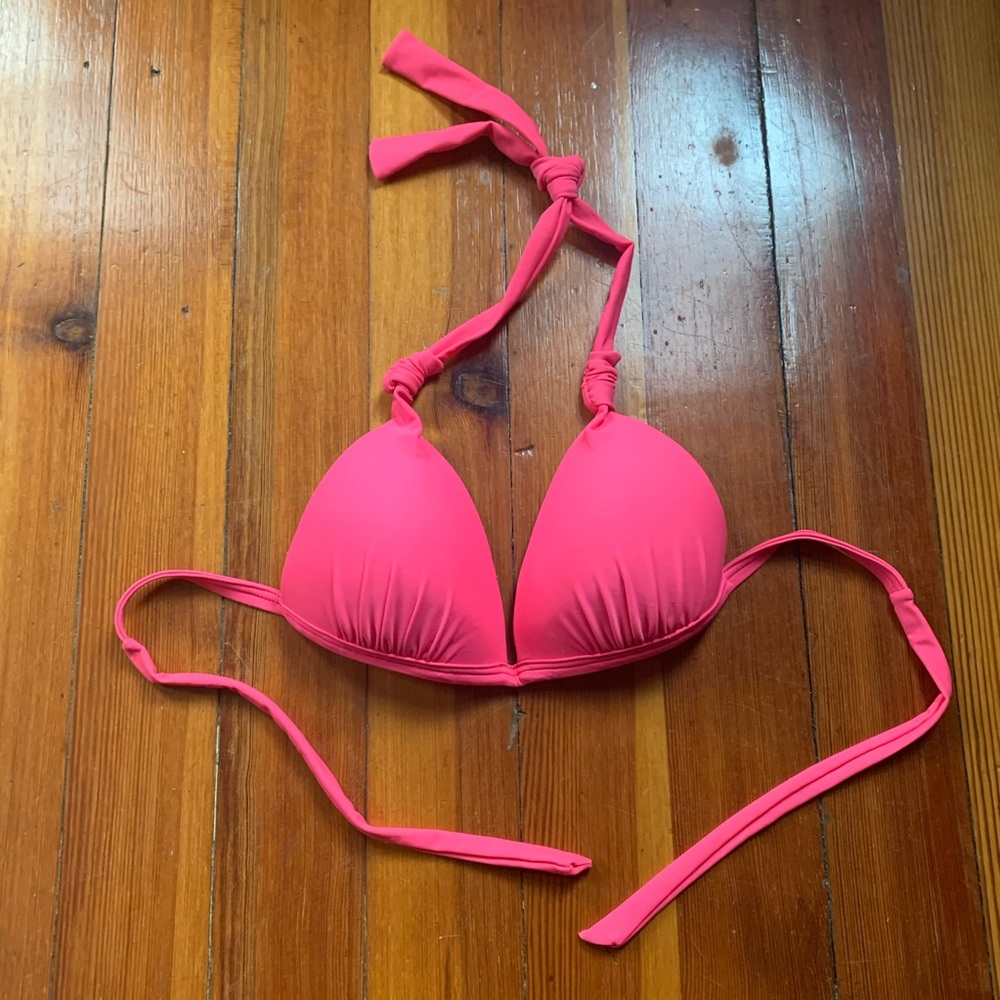 Pink bikini halter top.  Hula Honey